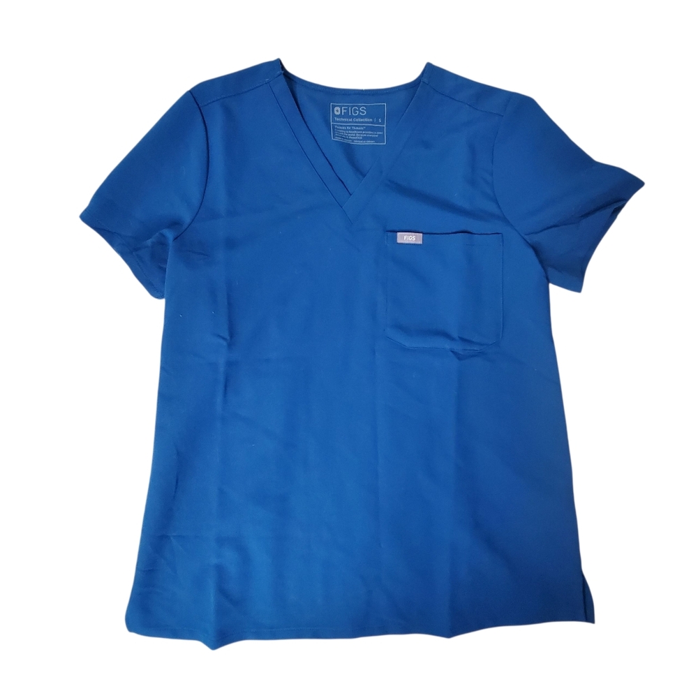 FIGS Technical Collection Catarina V-Neck Scrub Top Blue Small 209 Career Work